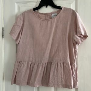 Offon linen dusty pink peplum top